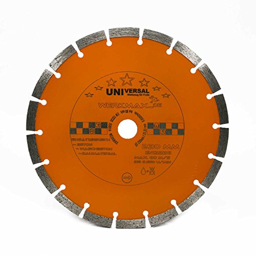 Disco de corte de diamante de 230 mm de diámetro para hormigón, ladrillo, adoquines, mampostería, orificio de 22,2 mm para amoladora angular | Unimax-230-22
