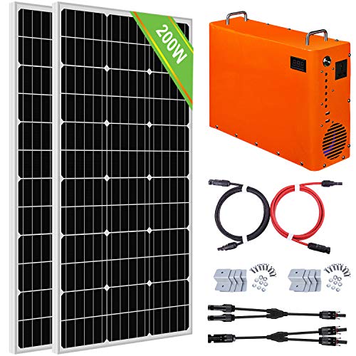 ECO-WORTHY Kit de panel solar de 120 W 18 V: 2 piezas 120 W panel solar, 20 A MPPT controlador de carga, cables solares de 5 m y kit de montaje estilo