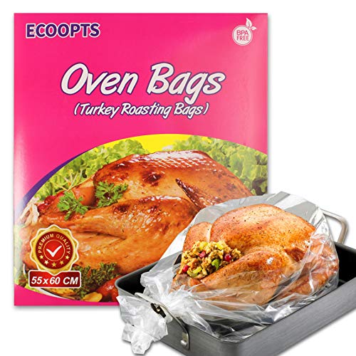 ECOOPTS - Bolsas de horno tamaño grande, para asar pavo, pollo, carne, jamón, pescado, verduras, etc. 10 bolsas (55 x 60 cm)