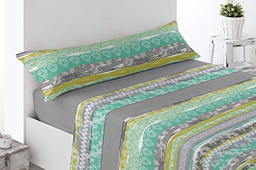 Energy Colors Textil-Hogar - Térmicas 8002 - Juego SÁBANAS Completo Polar 3 Piezas Pirineo Otoño-Invierno Doble Cara Calidad 150 g (Gris, Cama 150)