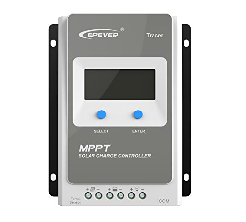 EPEVER® MPPT Tracer2210AN - Regulador de carga (20 A, 12 V/24 V, pantalla LCD, toma de tierra negativa Tracer2210AN)