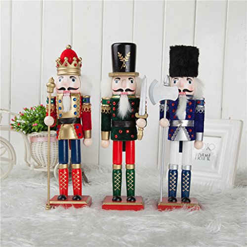 F Fityle 30cm Viva Figuras de Soldado Madera Modelo de Cascanueces Ornamentos de Artesanía de Cascanueces para Navidad - F