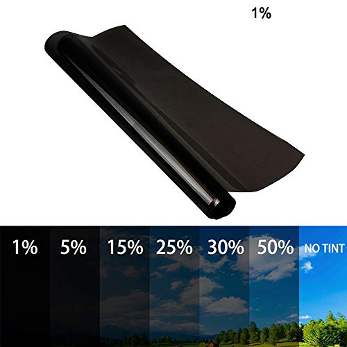 Famyfamy Láminas para ventanas de coche, 50 x 600 cm, protección solar UV para coche, 1%
