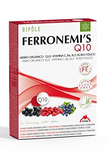 FERRONEMI'S Q10 Bipôle, Hierrorganic, HIERRO ORGÁNICO + VITAMINAS C, B6, B12 + ÁCIDO FÓLICO + COENZIMA Q10