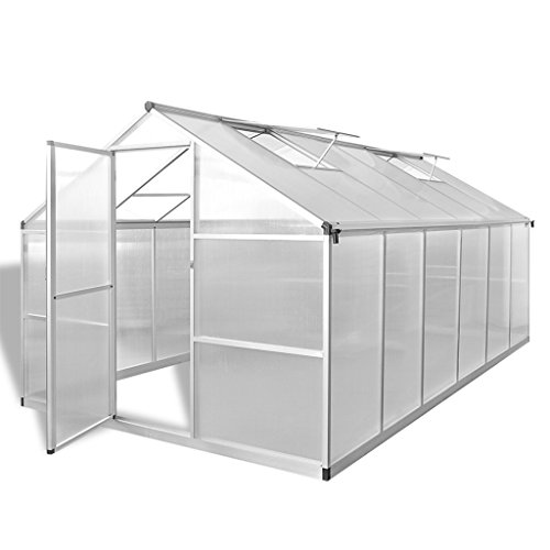 Festnight Invernadero de Aluminio Reforzado con Base Incorporada, 9,025 m2