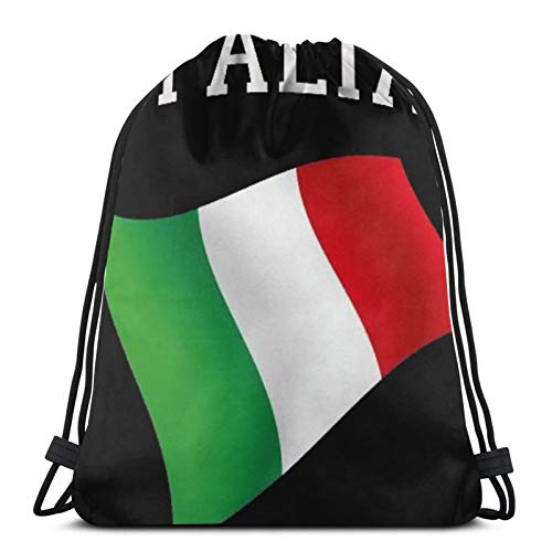 ghjkuyt412 Drawstring Bags Italia Italy Italian Flag Unisex Drawstring Backpack Sports Bag Rope Bag Big Bag Drawstring Tote Bag Gym Backpack in Bulk