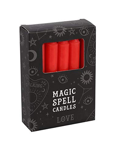 Grindrstore - Juego de 12 velas mágicas (10 cm), color rojo, para conjuros de amor