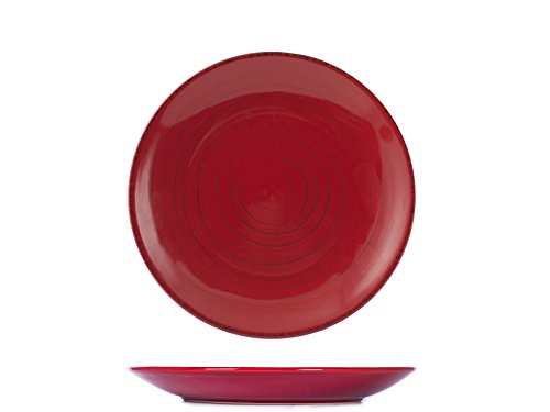 H&H 41262 Terre Du Sud-Juego de 6 Platos de Postre, Color Rojo, 21,5 cm, Stoneware