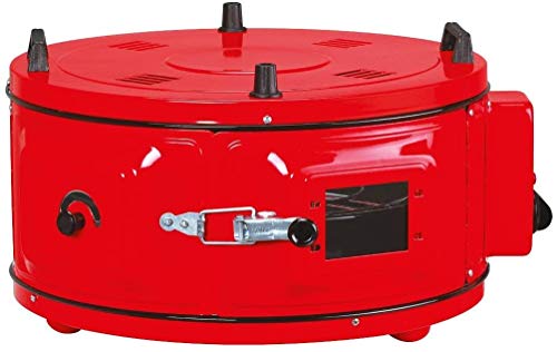 Horno eléctrico TURC redondo rojo, horno marroquí, horno de pizza, horno de pan, con termostato, cocina, barbacoa, asador, pastel de 28 litros.