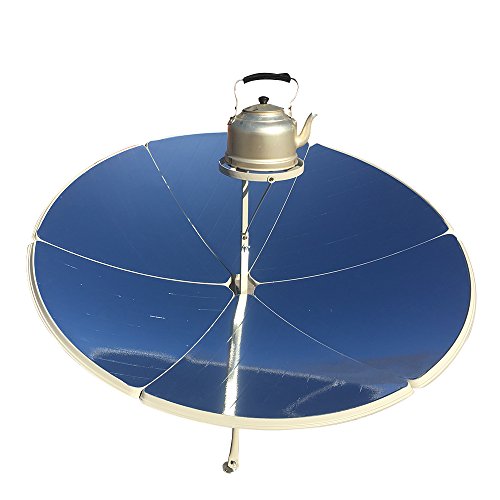 HUKOER Cocina Solar parabólica Portátil con Mayor eficiencia Estufa Solar Horno Solar Parrilla para Familiar (Diámetro de 1,5 m 1800 W)