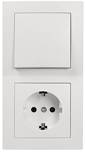 'Interruptor de y juego de enchufes Flair"Puerta de 2 enchufes, 3 piezas), color blanco