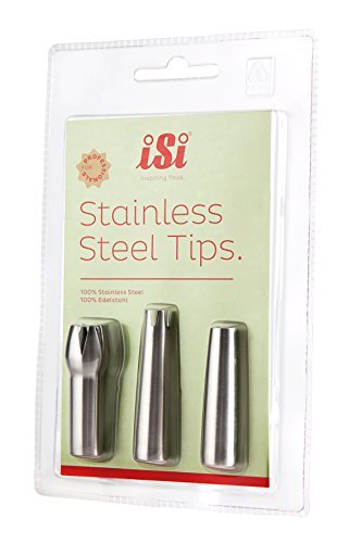 iSi North America 2717 Stainless Steel Decorator Tips for Gourmet Whips, Set of 3 by iSi North America