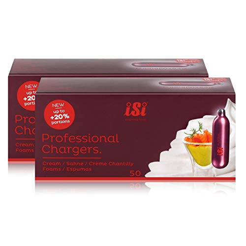 iSi Professional Chargers - Cápsulas para nata (420 g, 50 x 8,4 g, 2 unidades)