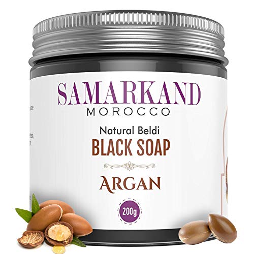 Jabón Negro Marroquí con Aceite de Argán Bio 100% Puro Natural Beldi para Hammam - El Original de Marruecos 200 gr