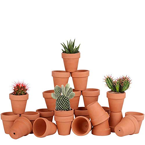 Juego de 28 Maceta de Florero,tiestos para plantas 5,5cm,macetas de terracota con Orificio de Drenaje para Balcón Jardín Decoración para el Hogar maceteros exterior Regalo Boda Navidad