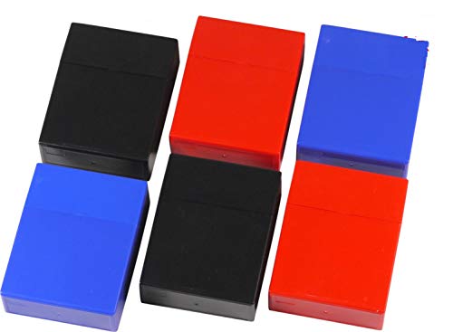 Juego de 4 cajas de cigarrillos XL azul – rojo – negro surtidos para 25 cigarrillos, estuche de plástico