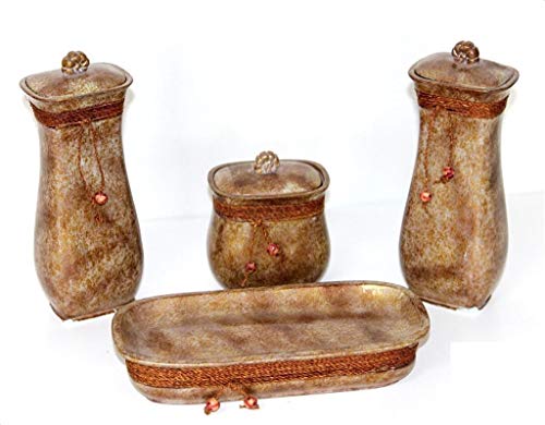 Juego DE TOCADOR - Accesorios auxiliares de Ceramica para el tocador Decorativo Vintage - 4 Piezas- Regalo