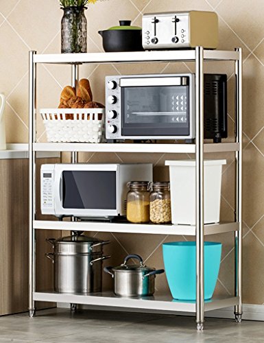 JXXDDQ Estante de horno de horno de microondas de cocina de acero inoxidable de 4 niveles Almacenamiento de especias Rack para panaderos (Color : Silver, Size : 60cm)