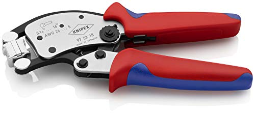 KNIPEX Twistor16 Alicate autoajustable para crimpar punteras huecas con cabezal giratorio para crimpar (240 mm) 97 53 18