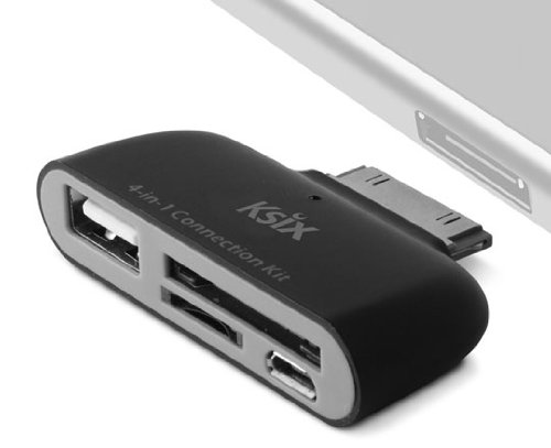 Ksix BXLINK02 - Adaptador 4 en uno (USB, SD, Micro SD, MMC) para Samsung Galaxy Tab