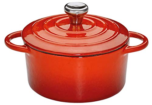 Küchenprofi Provence - Olla redonda de hierro fundido (10 cm), color rojo