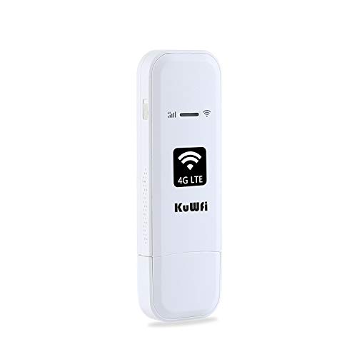 KuWFi 4G LTE USB Modem Network Adapter ,LTE Router de módem USB 4G LTE WiFi Mobile Network Hotspot módem router 3G 4G WiFi con ranura para tarjeta SIM, soporta hasta 10 usuarios WiFi
