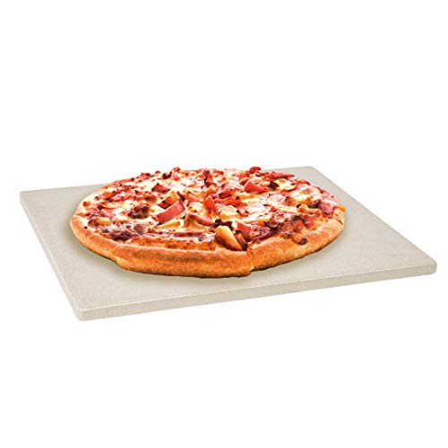 Levivo Piedra para pizza/piedra de horno de cordierita resistente al calor, apta para la barbacoa y el horno, refractaria con poros para absorber la humedad, 30 x 38 x 1,5 cm