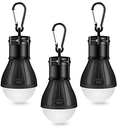 Linkax Lámpara Camping LED,Linterna para Camping,[3 Unidades] Portátil Bombilla Tienda de Camping,Luz Camping para Emergencias, Senderismo,Pesca y Otros Actividades al Aire Libre