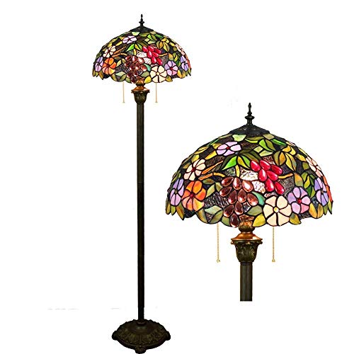 LLGBD lámpara de pie, Tiffany Diseño 16-pulgadas estilo europeo de alto grado de color uvas vertical de vidrio puro for el Estudio de la sala dormitorio de decoración de interior