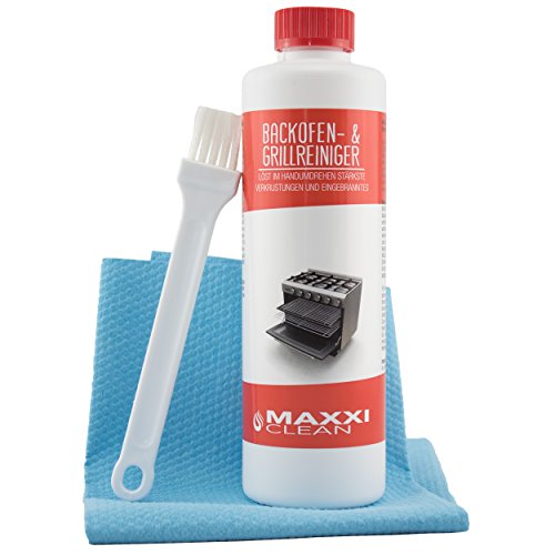 Maxxi Clean Limpiador de horno en gel 500 ml | disuelve las incrustaciones más difíciles de forma automática, sin calentar y sin olores | incluye pincel y paño de limpieza