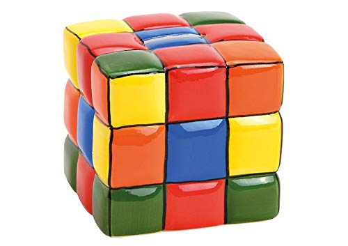 MC Trend Hucha con forma de cubo mágico, de cerámica, se puede cerrar, diseño de los años 80
