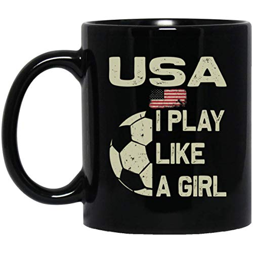 N\A Taza del Equipo de fútbol de Estados Unidos para Mujeres Juego como una Chica Taza de fútbol Francia 2019 Torneo Mundial Taza de café - Taza de té Decoraciones Regalos
