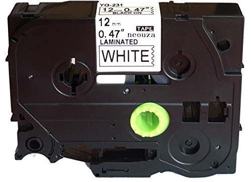 NEOUZA Compatible for Brother P-touch TZe Tz Black on White label tape 6mm 9mm 12mm 18mm 24mm 36mm all size(TZe-231 12mm)