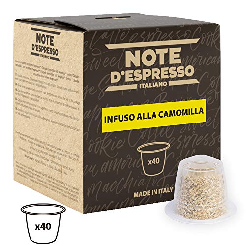 Note D'Espresso Cápsulas de Manzanilla compatibles con cafeteras Nespresso - 40 Unidades de 2 g, Total: 80 g
