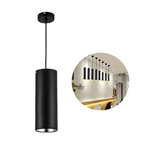 OSALADI 3W 85-265V 60 mm Diámetro 200 mm LED COB techo Spotlight tubo lámpara colgante lámpara de techo empotrable para dormitorio, bar, café (negro)