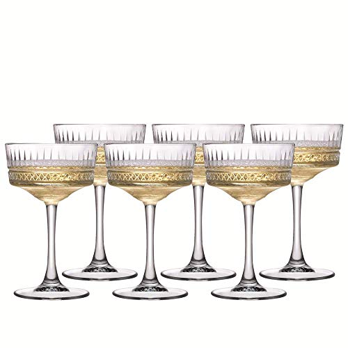 Pasabahce 471504 Elysia - Juego de 4 copas de champán, cristal, transparente, 26 cl