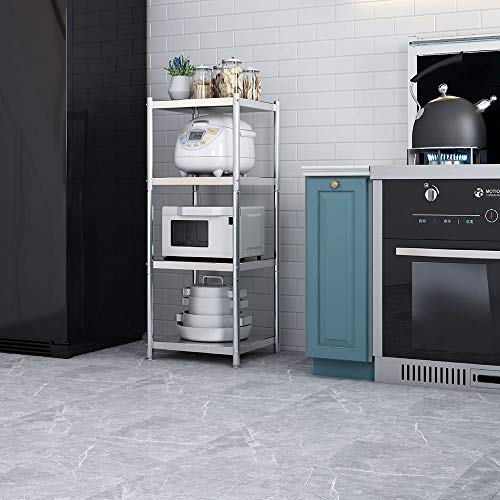 Rack de panadero de cocina 4-Tier metal de cocina Bastidores de almacenamiento de microonda Standfor estante de especia Organizador Unidades de estante de pie ( Color : Silver , Size : 115x37x60cm )