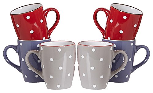 Ritzenhoff & Breker Dots - Juego de 6 tazas de café (300 ml, cerámica, 35 x 16 x 25 cm, 6 unidades)