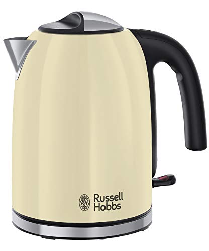 Russell Hobbs Colours Plus - Hervidor de Agua Eléctrico (2400 W, 1,7 litros, Acero Inoxidable, Crema) - ref. 20415-70