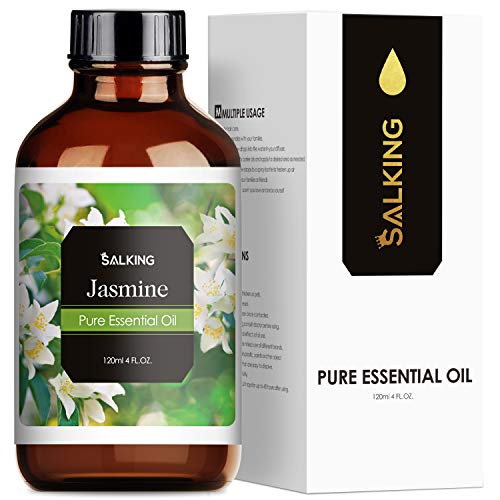 SALKING Aceite Esencial de Jazmín 120ml,100% Puro y Natural Aceites Esenciales para Humidificador,Aceites Esenciales Naturales Aceite Perfumado de Jazmín, Regalos Originales para Mujer