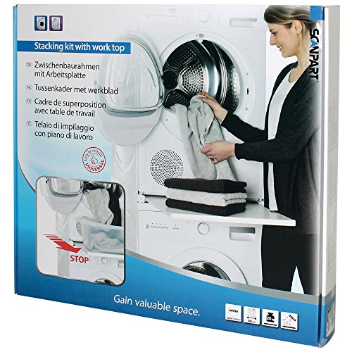 ScanPart - Marco para apilar lavadora y secadora con bandeja de trabajo