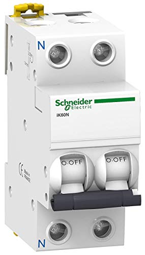 Schneider Electric A9K17625 IK60N Interruptor Automático Magneto Térmico, 1P+N, 25A, Curva C, 78.5mm x 36mm x 85mm, Blanco