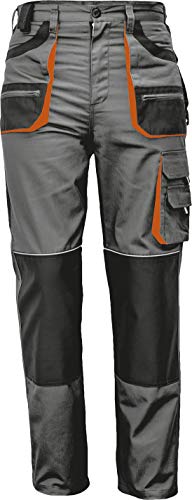 Stenso Des-Emerton - Pantalones de Trabajo para Hombre Slim fit - Gris/Negro/Naranja - 50
