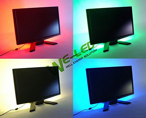 SUNTEC Multi-colour RGB 100cm 39.4in LED Strip Light LED TV Background Lighting Kit With USB Cable Gerneric RU1, [Importado de Reino Unido]
