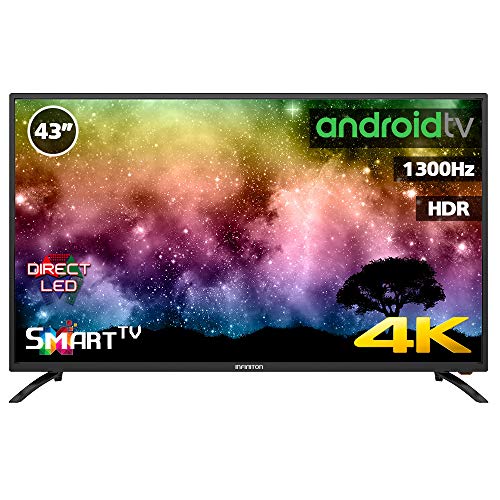 Television LED 43" INFINITON 4K Smart TV-Android TV (TDT2, HDMI, VGA, USB) (43 Pulgadas)