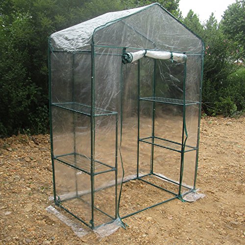 Tienda de Invernadero, 56.30 x 28.74 x 76.77 pulgadas Planta portátil de PVC Casa verde Plantas de flores cálidas Hogar Clara Cubierta vegetal resistente al agua para jardinería exterior e interior (S