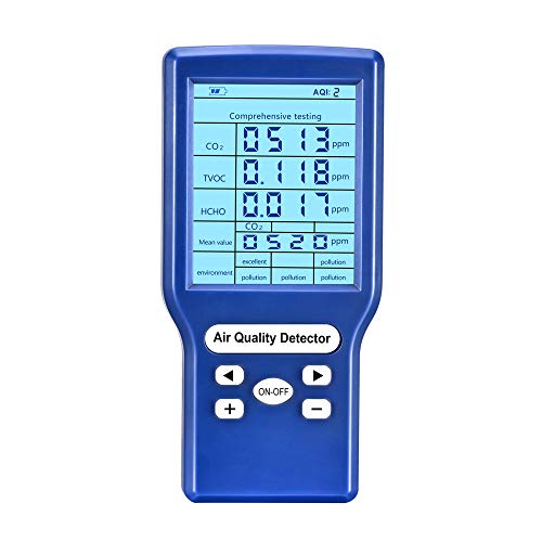 TTLIFE Medidor Calidad Del Aire para medidores de CO2 (HCHO) TVOC ppm, detector de dióxido de carbono,comprobador de calidad de aire,analizador de gas