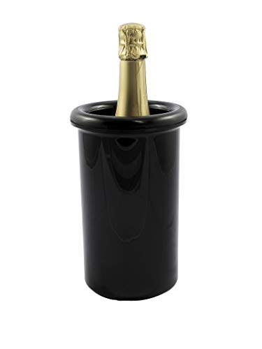 TUNDRA ICE INTERNATIONAL Botella térmica negra en poliestireno 100% Italian Design, enfriador de botellas de vino de doble pared, 1 cubo enfriador de botellas (1,2 L)