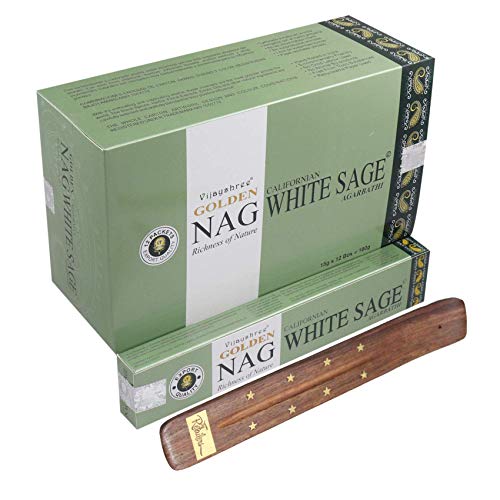 Varillas de incienso Vijayshree Golden Nag Series Masala Agarbathi, paquete de 12, 180 g, con soporte para varillas, de EASY 4 SAVE