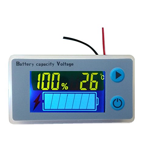 Voltímetro de Medidor de Capacidad de Batería de Plomo ácido LCD Multifunción（12V）